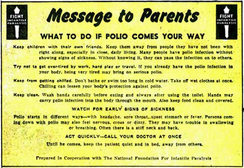 What to do if your kid gets fucking polio.