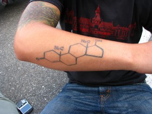 testosterone molecule tattoo