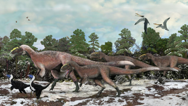 Group of tyrannosaurs