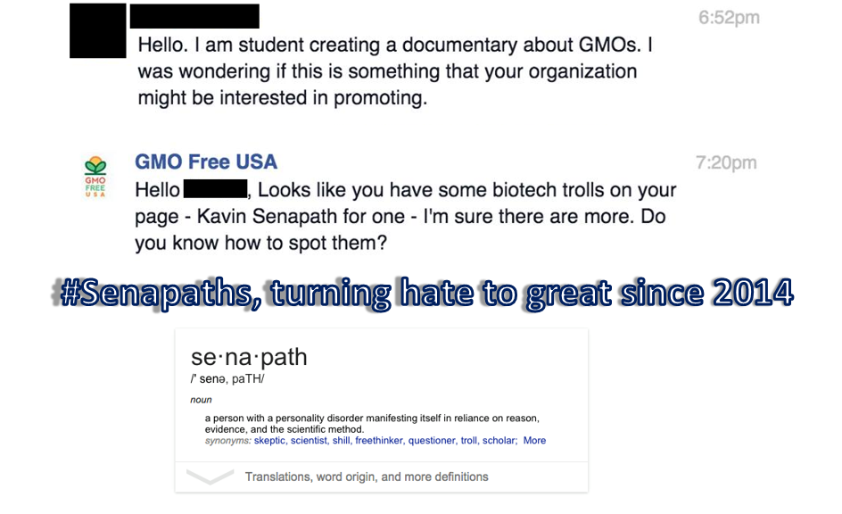 GMO free USA throwing shill accusations
