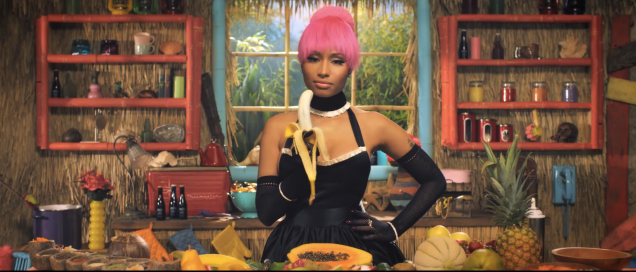 Nicki Minaj with banana from Anaconda video
