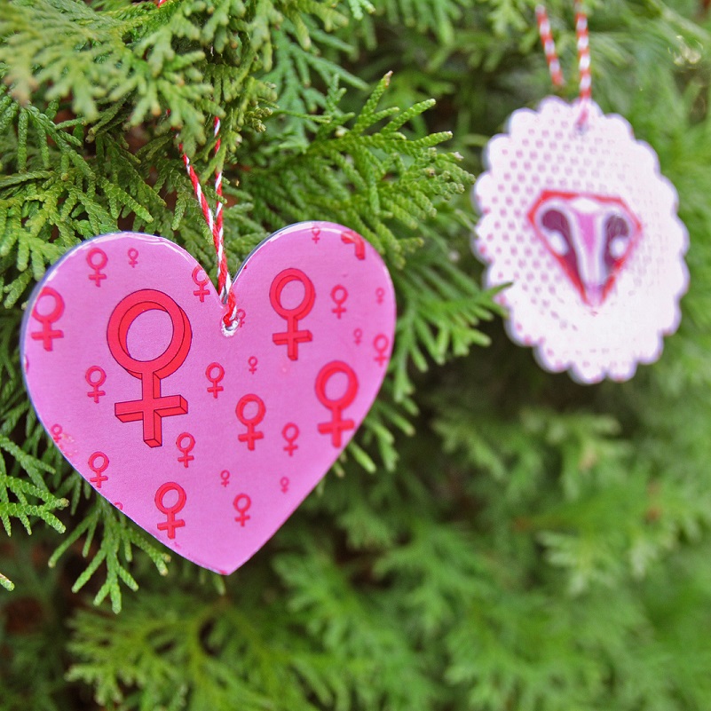Feminist Christmas ornaments