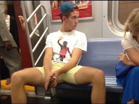 Douchey looking kid manspreading