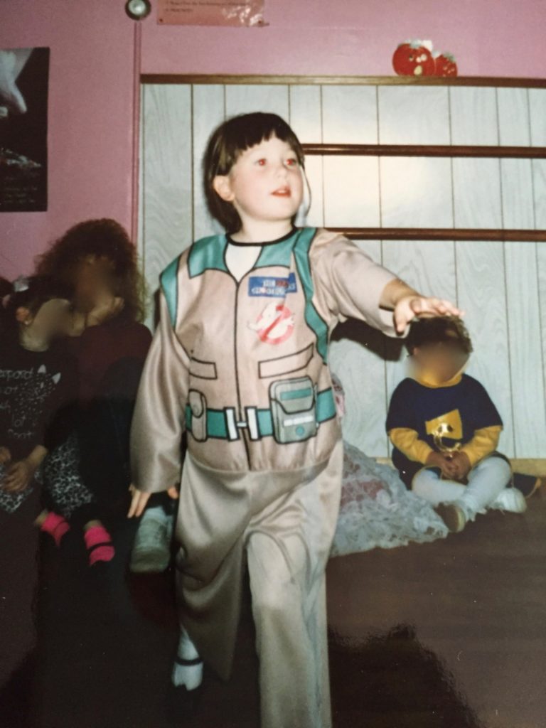 kid in Ghostbusters costume