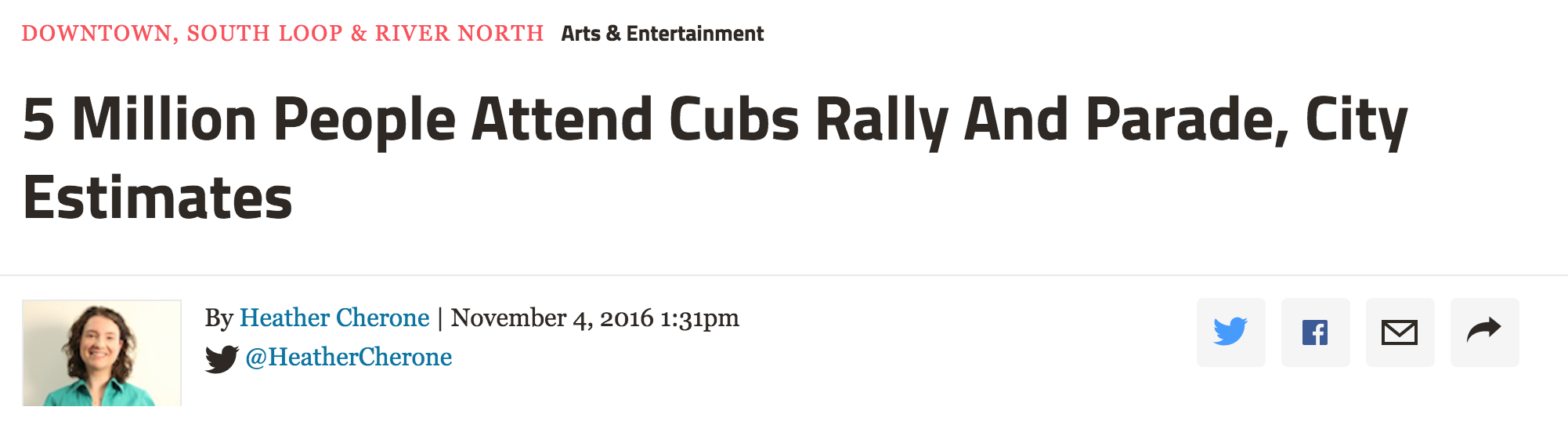 "5 Million People Attend Cubs Rally and Parade, City estimates"