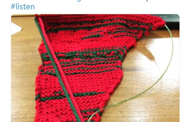knitting gender disparities (red for men; green for women)
