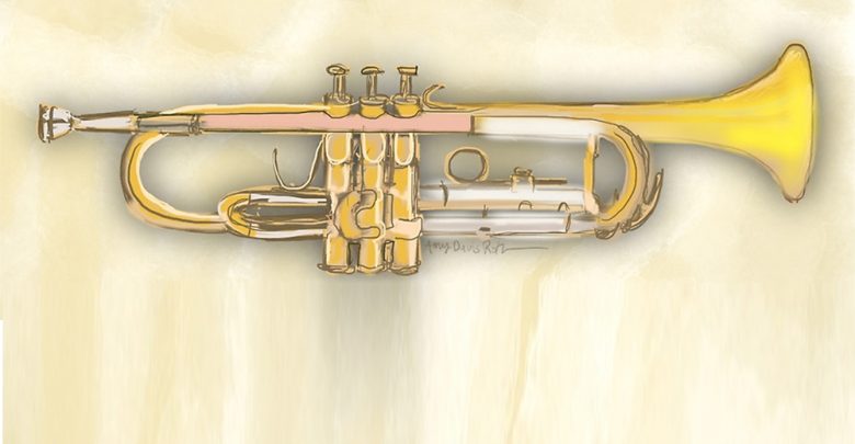 Art of a trumpet by Amy Davis Roth