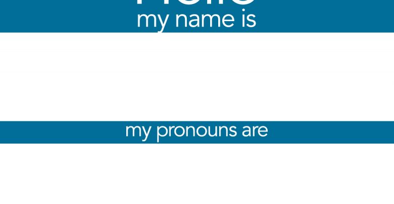 Nametag with pronoun section