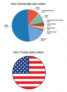 How Trump sees voters pie chart
