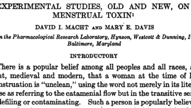 Paper headline: Experimental studies, old and new, on menstrual toxin