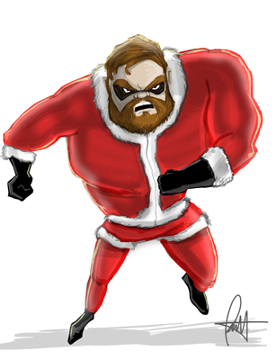 Santa character sketch for Super-Powered Revenge Christmas