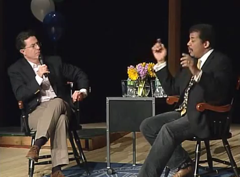 Stephen Colbert and Neil deGrasse Tyson in conversation