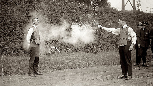 Vintage man shooting